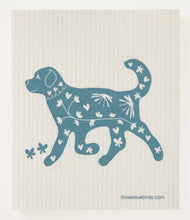 Load image into Gallery viewer, Playful Pup (Teal) Swedish Dishcloth