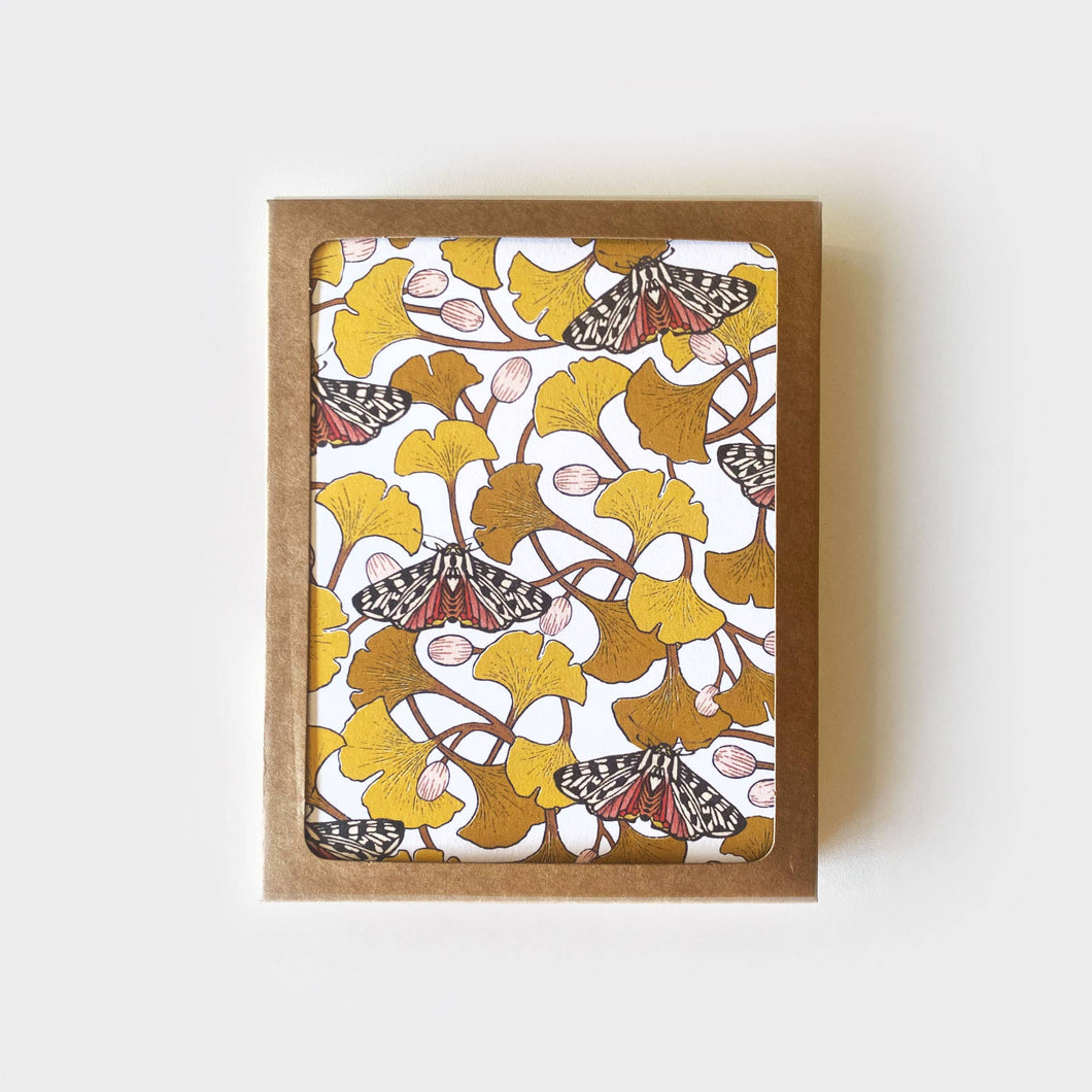 Ginkgo + Tiger Moth Boxed Card Set of 8