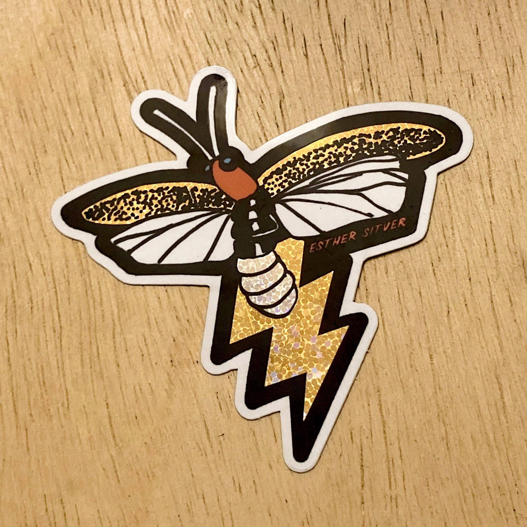 Lightning Bug Glitter Sticker 3
