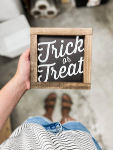 Trick or Treat | Halloween Wood Sign | Halloween Decor