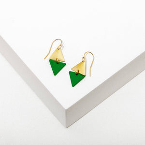 Alta Earrings Green and Gold