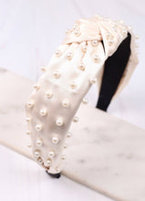 Load image into Gallery viewer, Maddie Satin Headband with Pearls - IVORY