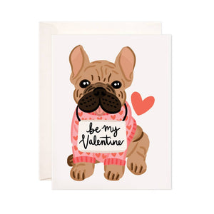 Valentine Frenchie Greeting Card - Valentine's Day Card
