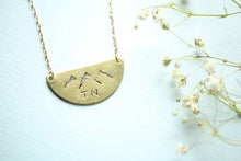 Load image into Gallery viewer, TN Mountain stamped necklace - Metal Stamping - Handmade Necklace - Custom Necklace - Tennessee - East TN - Local Maker - Smoky Mountains