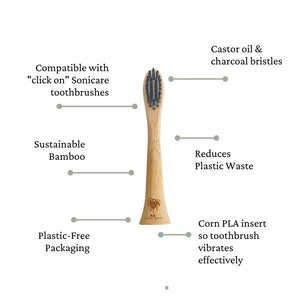 4 Pack Bamboo Electric Toothbrush Heads